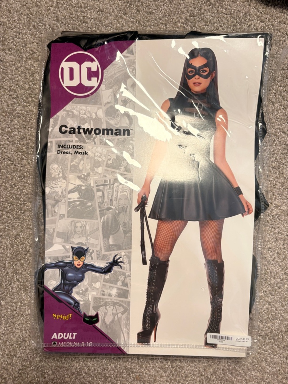 DC Catwoman Costume - Black Dress & Mask